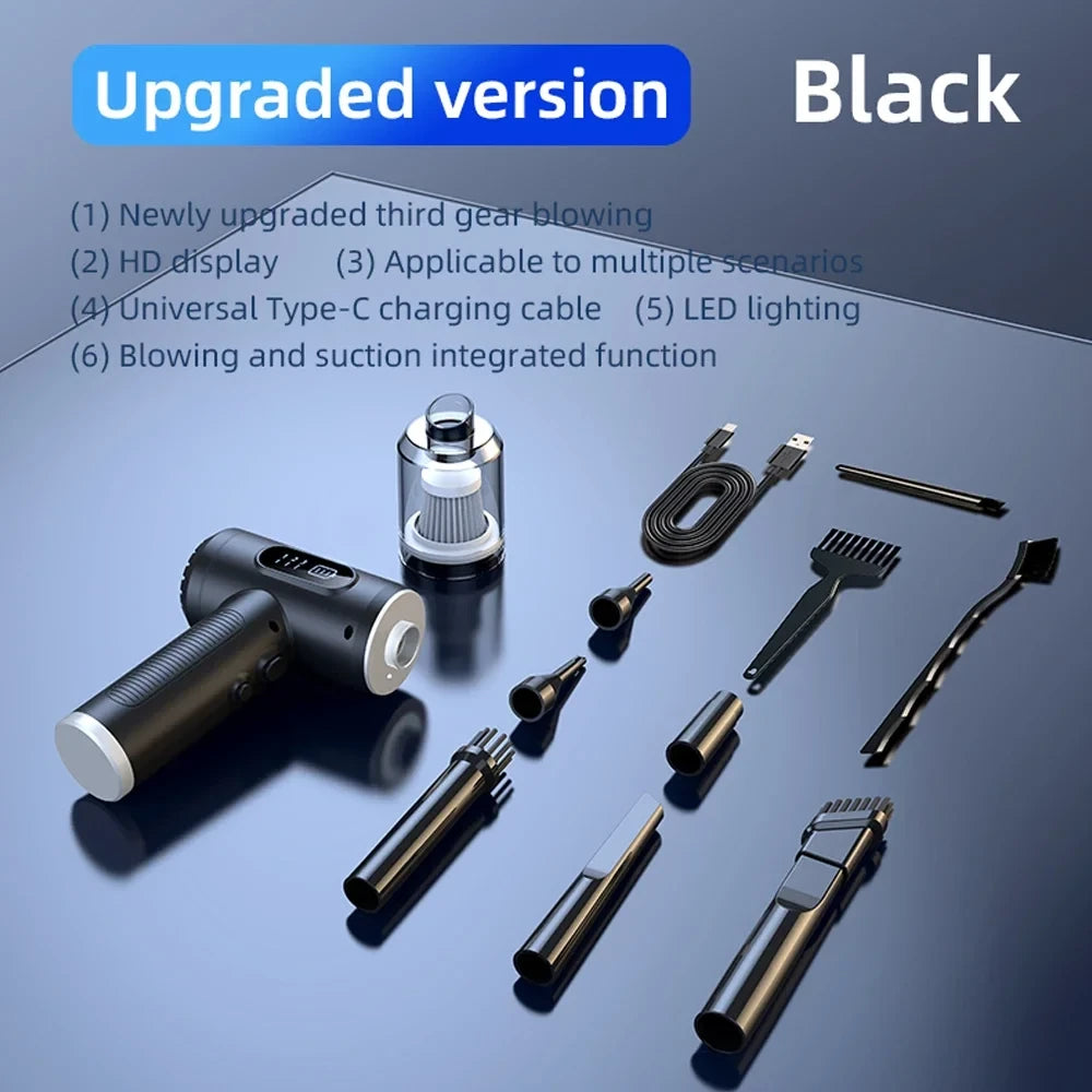 Handheld Portable Digital Dust Blower 50000rpm Blowing And Suction Integrated Air Pumping Vacuum Cordless Dust Blower with LED Light