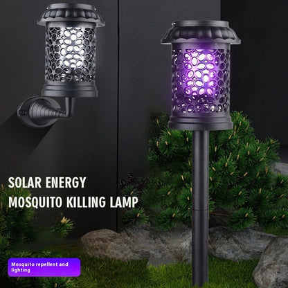 Elfeland Solar Powered Mosquito Killer Lamp Outdoor Waterproof Lawn Light Bug Zapper Mosquito Trap Garden Light 3 Mounting Methods