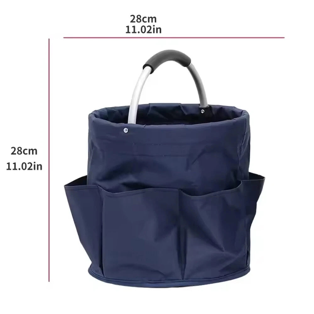 Portable Oxford Cloth Storage Basket Picnic Basket Storage Bag Picnic Bag Wash Storage Swimming Tool Chair Handheld Foldable Storage Basket for Home Travel