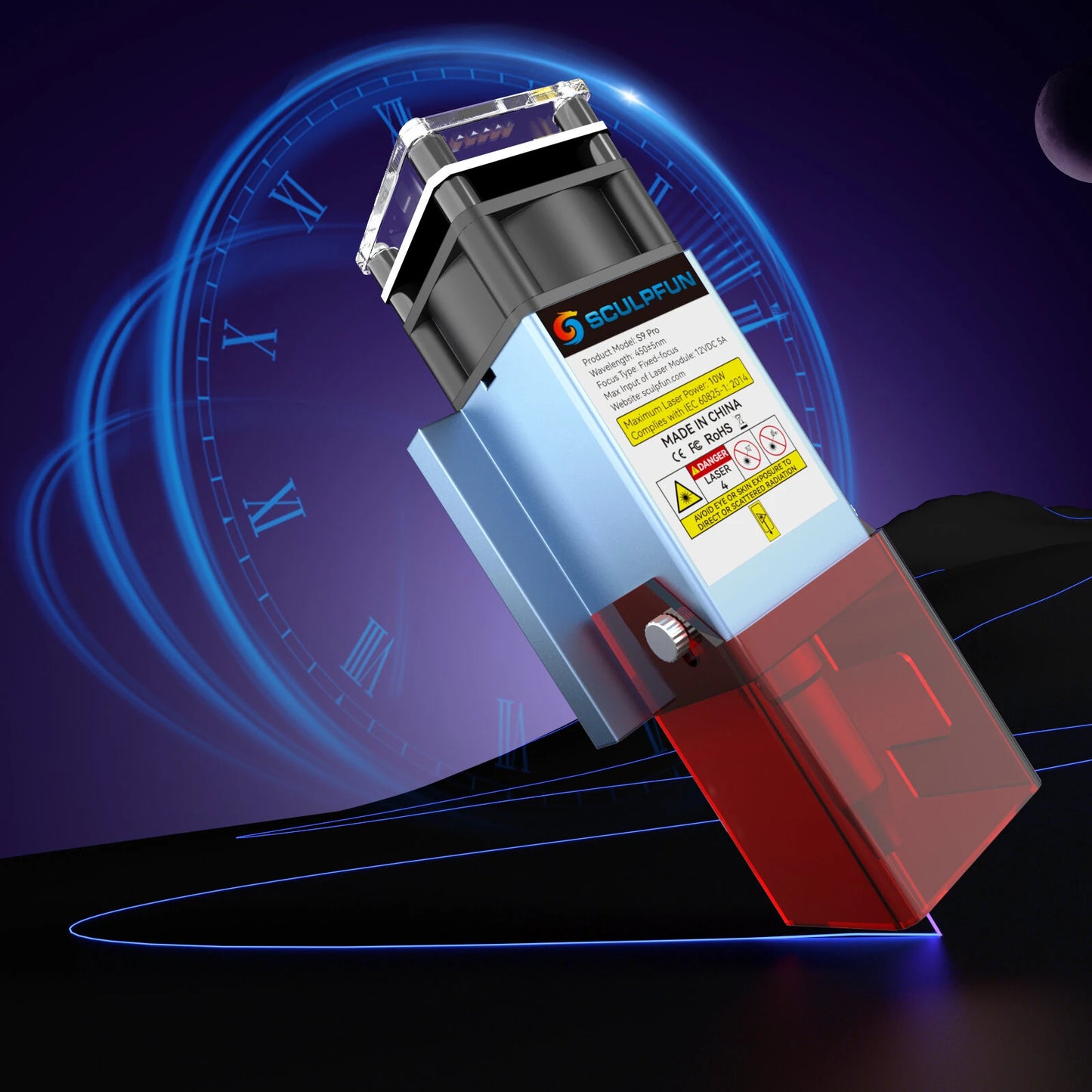 [EU Direct] SCULPFUN S9 Pro 10W Laser Engraving Machine High-precision Wood Acrylic Laser Engraver Cutter 400x410mm Work Area Full Metal Structure Quick Assembly Design Thin Laser Beam Shaping Technology for Cardboard Fabric Bamboo