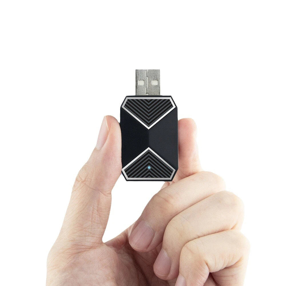 2 in 1 Wired to Wireless CarPlay Android Auto Adapter Plug & Play Voice Assistant with BT 5.0 5GHz WiFi