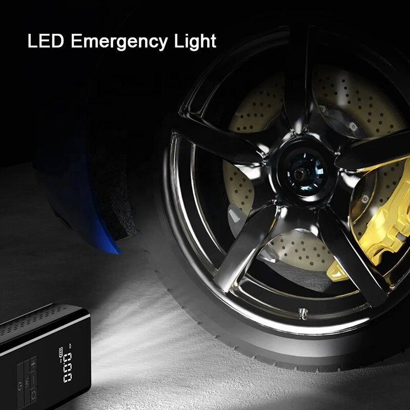 Cordless Tire Inflator Air Compressor Power Bank Portable Digital Tire Pump Fast Inflate Air Pump LED Light for Car Tires Bicycle Ball