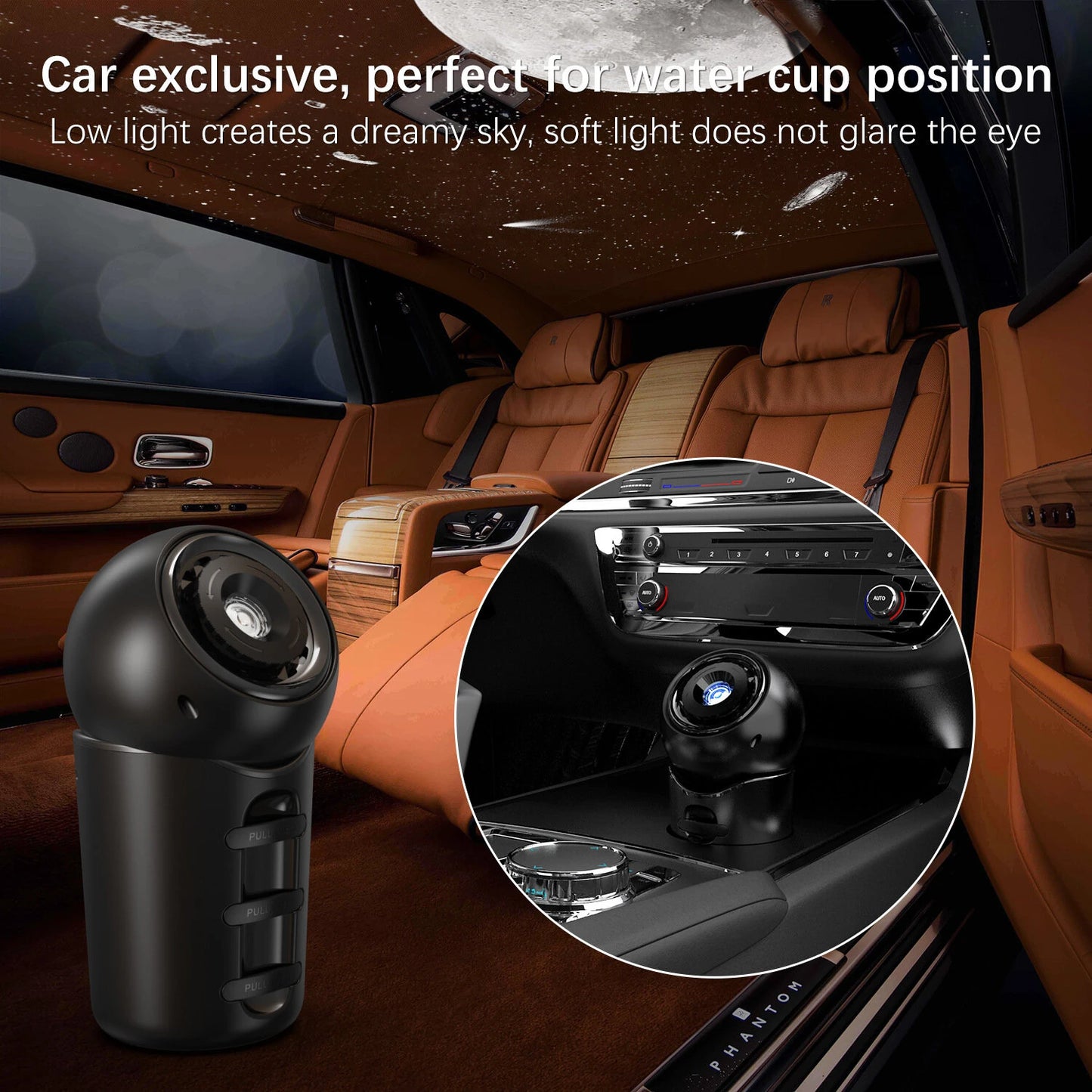 Portable Rechargeable Starry Sky Light Car Projector Lamp Projection Night Lamp Bedroom LED Atmosphere Lamp