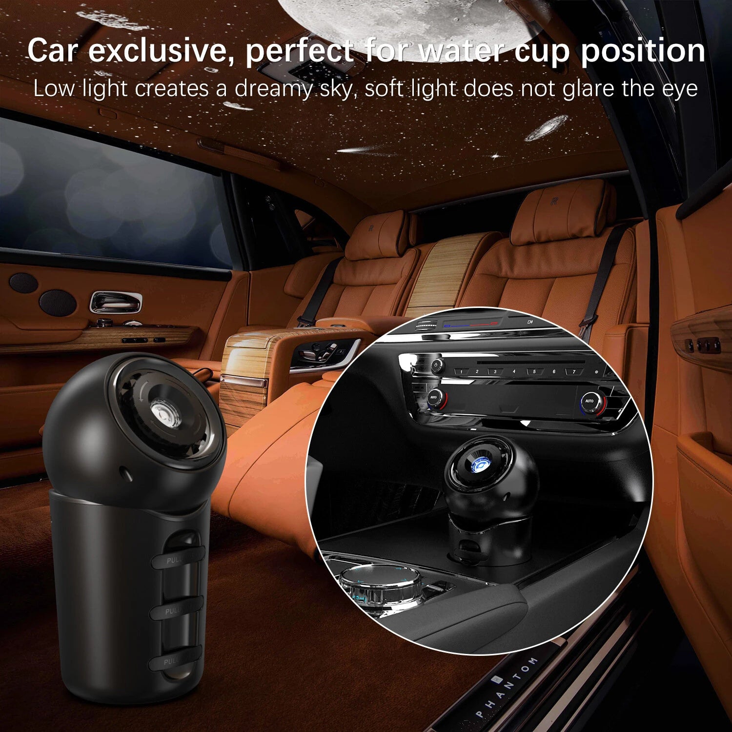 Portable Rechargeable Starry Sky Light Car Projector Lamp Projection Night Lamp Bedroom LED Atmosphere Lamp