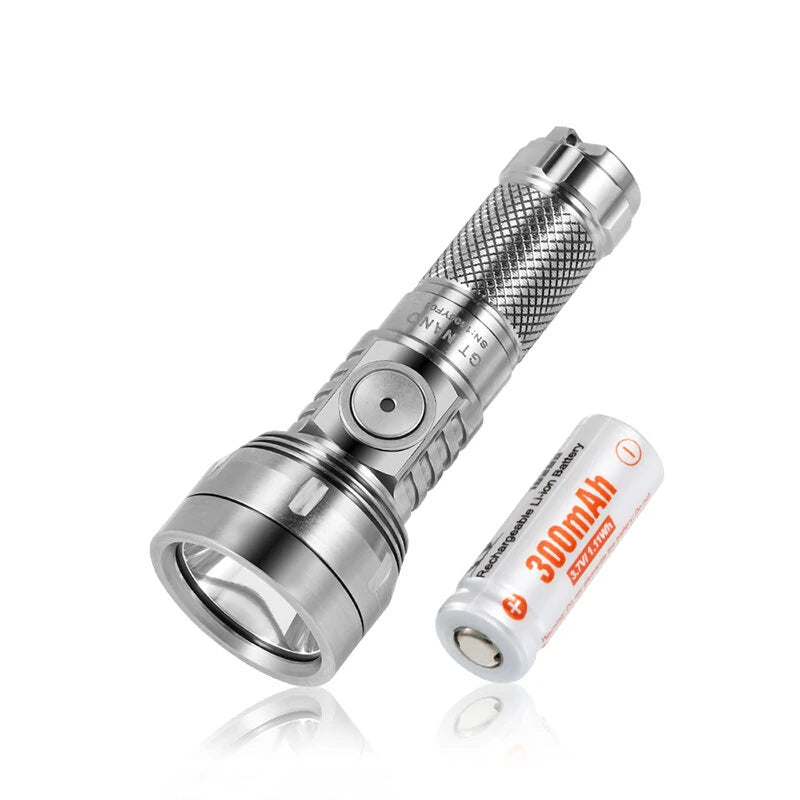 Lumintop GT NANO V3.0 700LM 400M Titanium EDC LED Keychain Flashlight 10280/10750 Li-ion Battery Mini Torch, Type-C USB Rechargeable Portable Camping Light Outdoor EDC Survival Tools