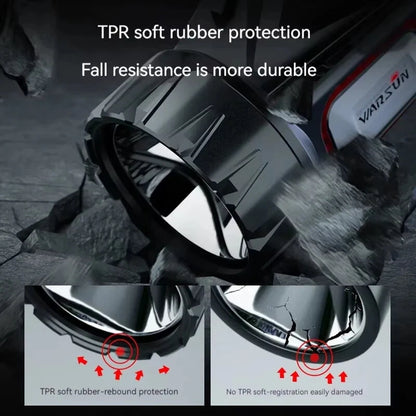 WARSUN DA03 Solar Rechargeable Energy Camp Flashlights ABS Portable Waterproof Torch Work Light Outdoor Hiking Camping Searchlight