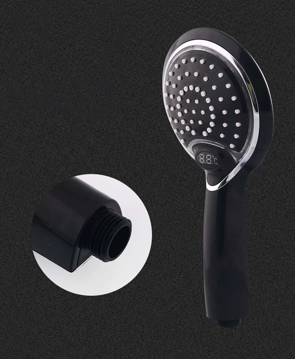 Bathroom Handheld Shower Sprayer Faucet Shower Head High Pressure w/ LED Water Temperature Display