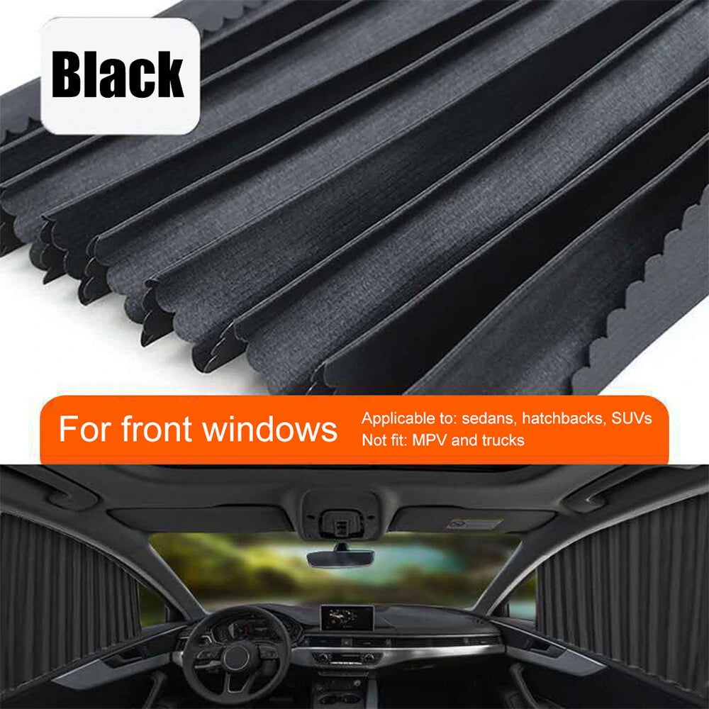 Car Sun Shade Window SunShade Drape Visor Valance Curtain Windshield Sunshade Adjustable Foldable Car Styling