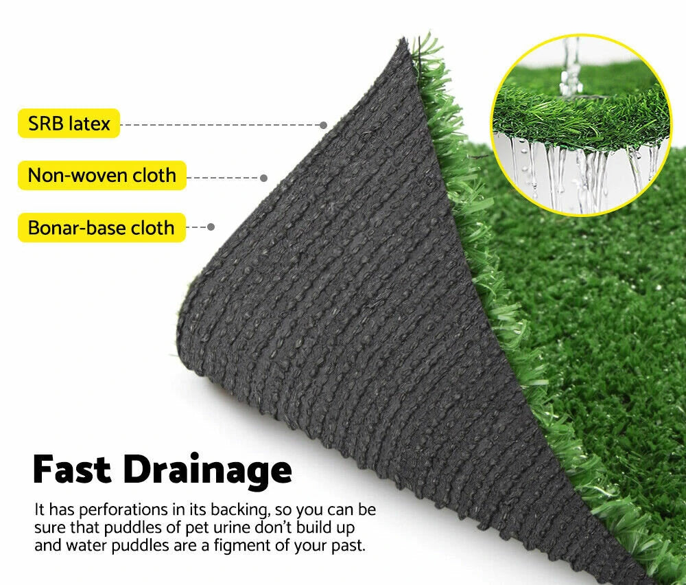 Premium Quality UV Resistant Artificial Grass Mat 15mm Thick Fire Retardant PP+PE Material Easy Clean Cut to Fit Indoor Outdoor Use Durable Lawn Decoration Green