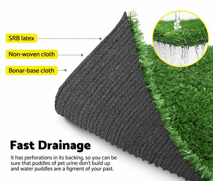 Premium Quality UV Resistant Artificial Grass Mat 15mm Thick Fire Retardant PP+PE Material Easy Clean Cut to Fit Indoor Outdoor Use Durable Lawn Decoration Green