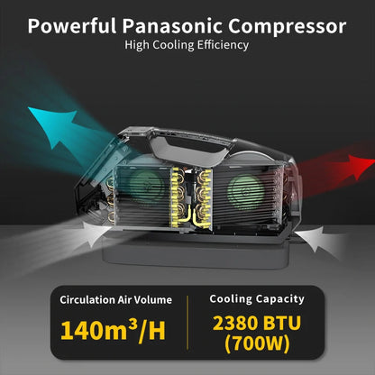 Enjoy Cool 2380BT Car Air Conditioner Small Mobile Mini Portable Air Conditioner for Outdoor Tent Camping Home