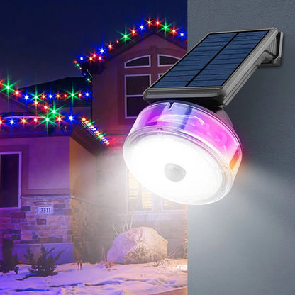 Solar Wall Light with Retractable 8m LED String Light 1800mAh Battery IP55 Waterproof Auto On/Off Outdoor Garden Decor