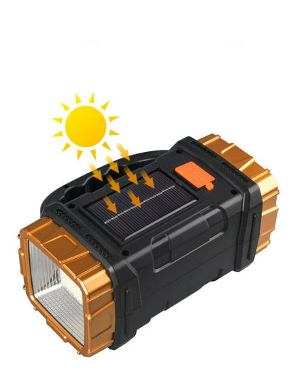 Solar Charging Powerful Spotlight With Strong Light Outdoor LED Flashlight Large Capacity Lithium Battery With Power Bank Function Portable Rechargeable Lamp Searchlight