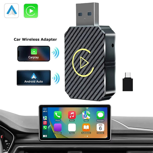 Smart Wireless Carplay Android Auto Adapter AI Box Dongle Plug&Play Wireless to Wired for Cars