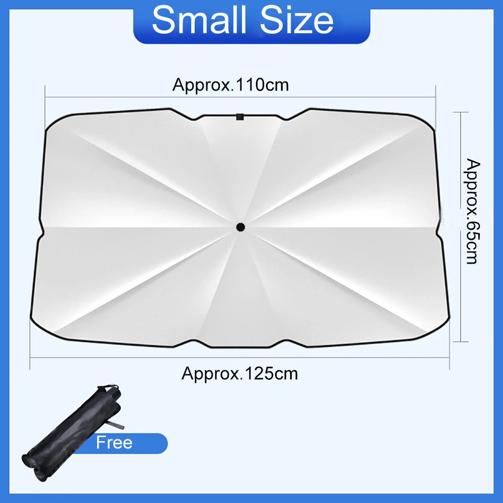 Car Windshield Shade Umbrella - Foldable Car Umbrella Sunshade Cover UV Block Car Front Window Heat Insulation