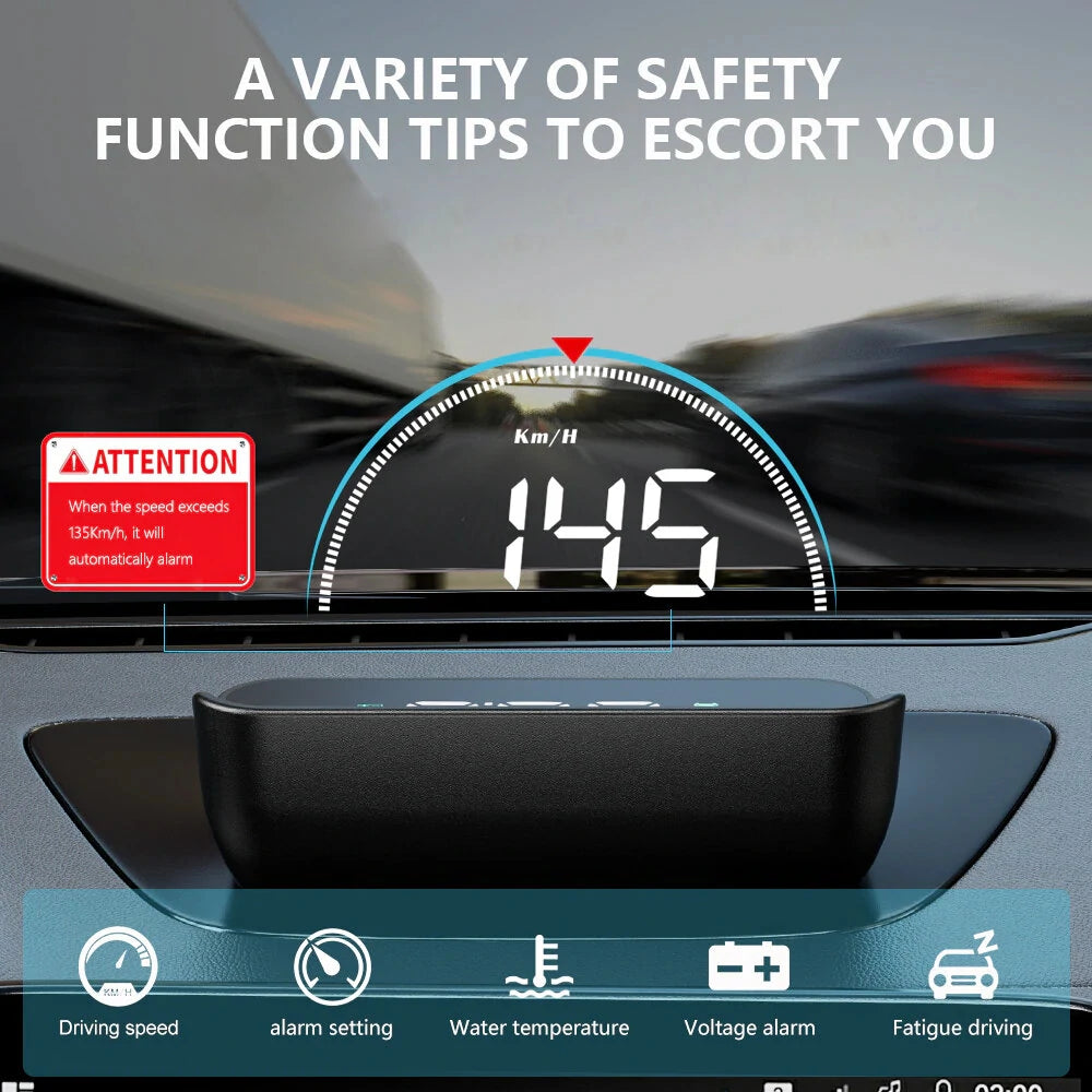 Geyiren M8 OBD2 HUD Head-up Display Car Digital Speedometer Smart System Speed Mileage Water Temp RPM Projector for Car Glass