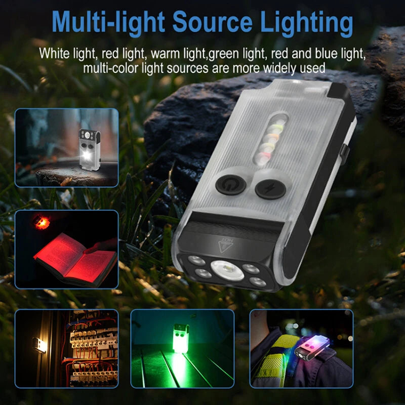 SEEKNITE V30 1000LM EDC LED Keychain Flashlight Power Bank UV Magnetic Beep Clip USB-C Rechargeable Camping Fishing Emergency Alarm Torch