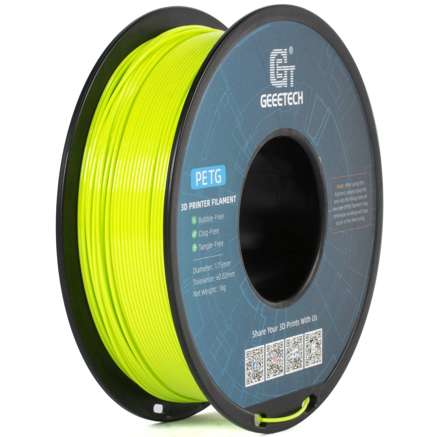 [EU/UK Direct]Geeetech PETG 3D Printer Filament 1.75mm 1kg/roll High Accuracy Clog-Free Bubble-Free Vacuum Sealed Compatible with FDM Printers