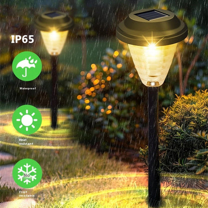 Elfeland 2Pcs Solar Garden Lights Outdoor Lawn Lamps with White/Warm White/RGB Options Auto On/Off Waterproof for Yard Pathway Decor
