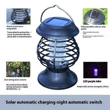 Solar Powered Mosquito Killer Lamp  IP65 Waterproof Auto On/Off Portable Outdoor Bug Zapper