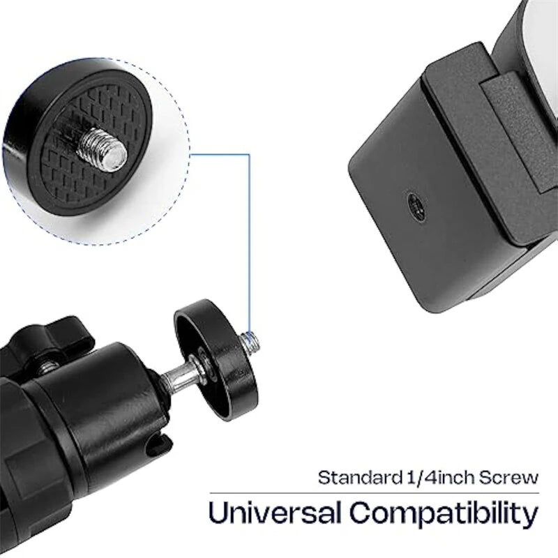 YG300 360 Gimbal Rotary Projector Stand Bracket 180mm Height 92g Lightweight Alloy ABS Projector Stand 90 Tilt Quick Lock Universal Mount for Camera Phone Webcam