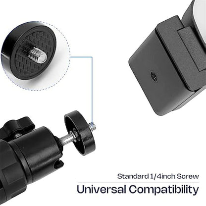 YG300 360 Gimbal Rotary Projector Stand Bracket 180mm Height 92g Lightweight Alloy ABS Projector Stand 90 Tilt Quick Lock Universal Mount for Camera Phone Webcam