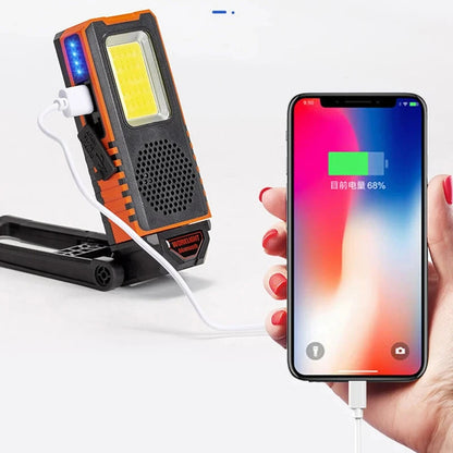 WK05 LED COB Work Light Bluetooth Speaker USB Rechargeable Work Lights with Magnetic Base Bluetooth-compatible Speaker LED Flashlight Inspection Power Bank Lights