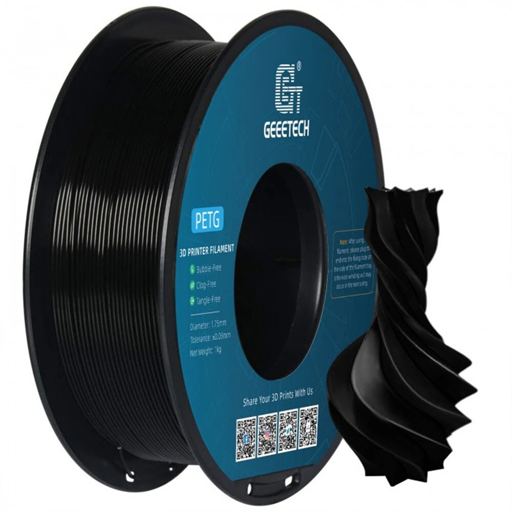Geeetech PETG 3D Printer Filament 1.75mm 5kg High Accuracy Clog-Free Bubble-Free Vacuum Sealed Compatible with FDM Printers