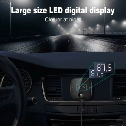 50Hz-20KHz Car Bluetooth Transmitter and Receiver Hands-Free Car FM Bluetooth Car Adapter Audio MP3 Player