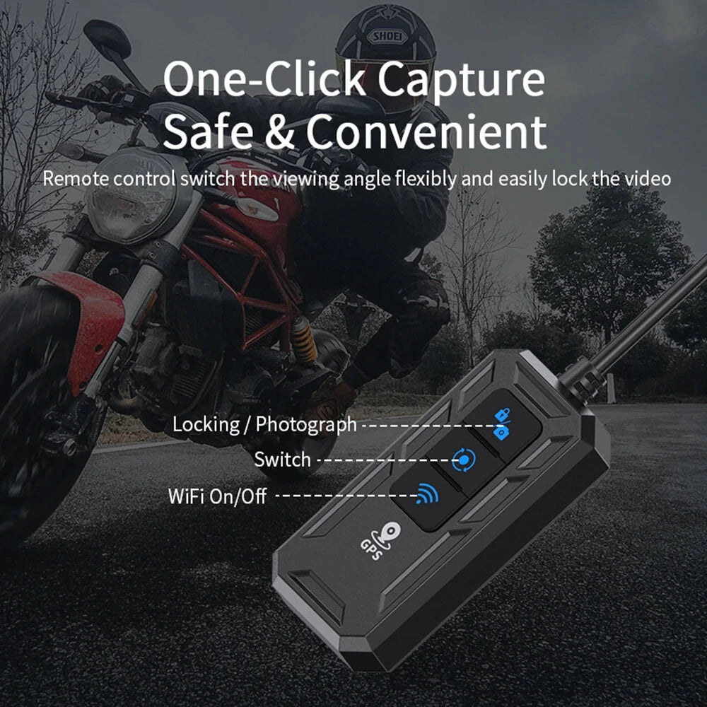 Motorcycle DVR 3.0 inch IPS Dual 1080P Full HD Full Body Waterproof Moto Camera WiFi GPS Dash Cam Front Rear Driving Video Recorder