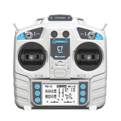MicroZone MC7 C7 MINI 2.4GHz 8CH Radio Transmitter with MC8RE-V2 Receiver for RC Aircraft FPV Racer Drone Multirotor Helicopters