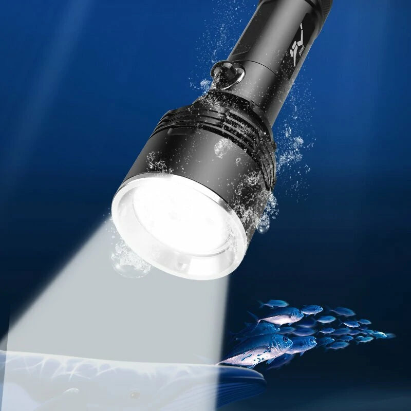 XHP70 Diving Light Yellow White LED 1500 Lumens Super Bright Diving Torch Underwater 50m Flashlight IPX8 Waterproof Diving Lamp for Diving Activities